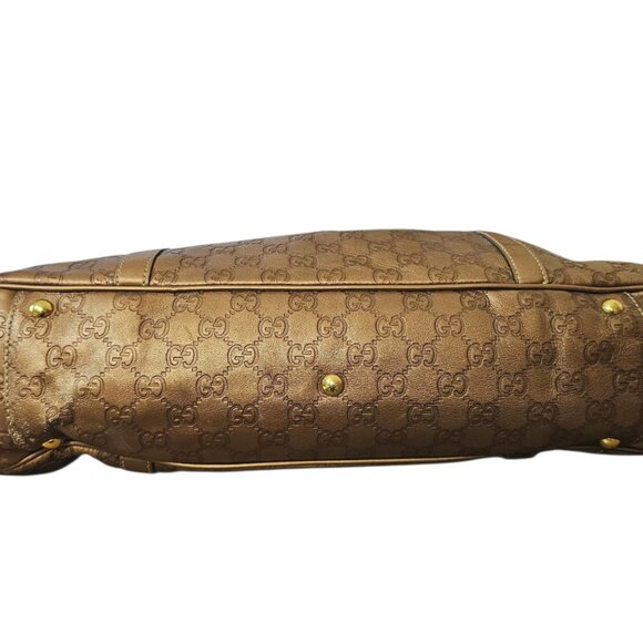 GUCCI Metallic Guccissima Large GG Twins Shoulder Tote Bronze Leather Monogram - Picture 6 of 16